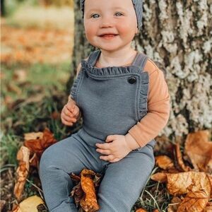 Adorable L’oved baby Gray Baby Overalls